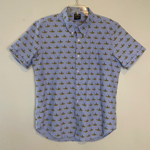 The Beatles Yellow Submarine Short Sleeve Button Up Shirt Men's Size L - Picture 2 of 5